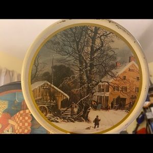 Vintage Cookie Tins - Christmas Winter Scene
